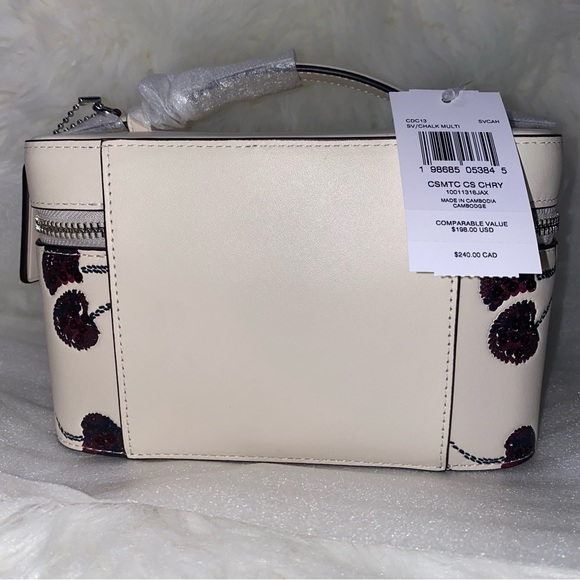 Coach leather Cosmetic Case With Cherry Print New with tags - Picture 7 of 14